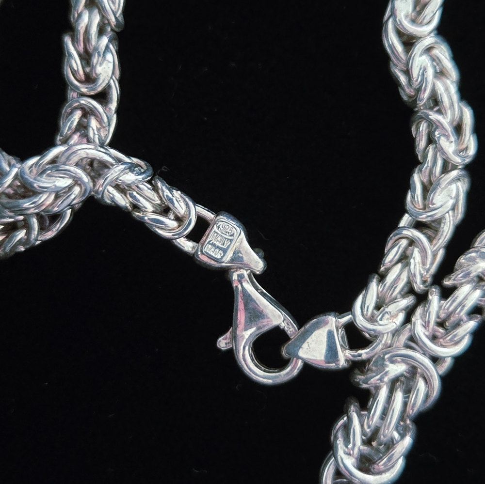 Milor Italy Sterling Silver Byzantine Necklace 18" - Picture 4 of 7